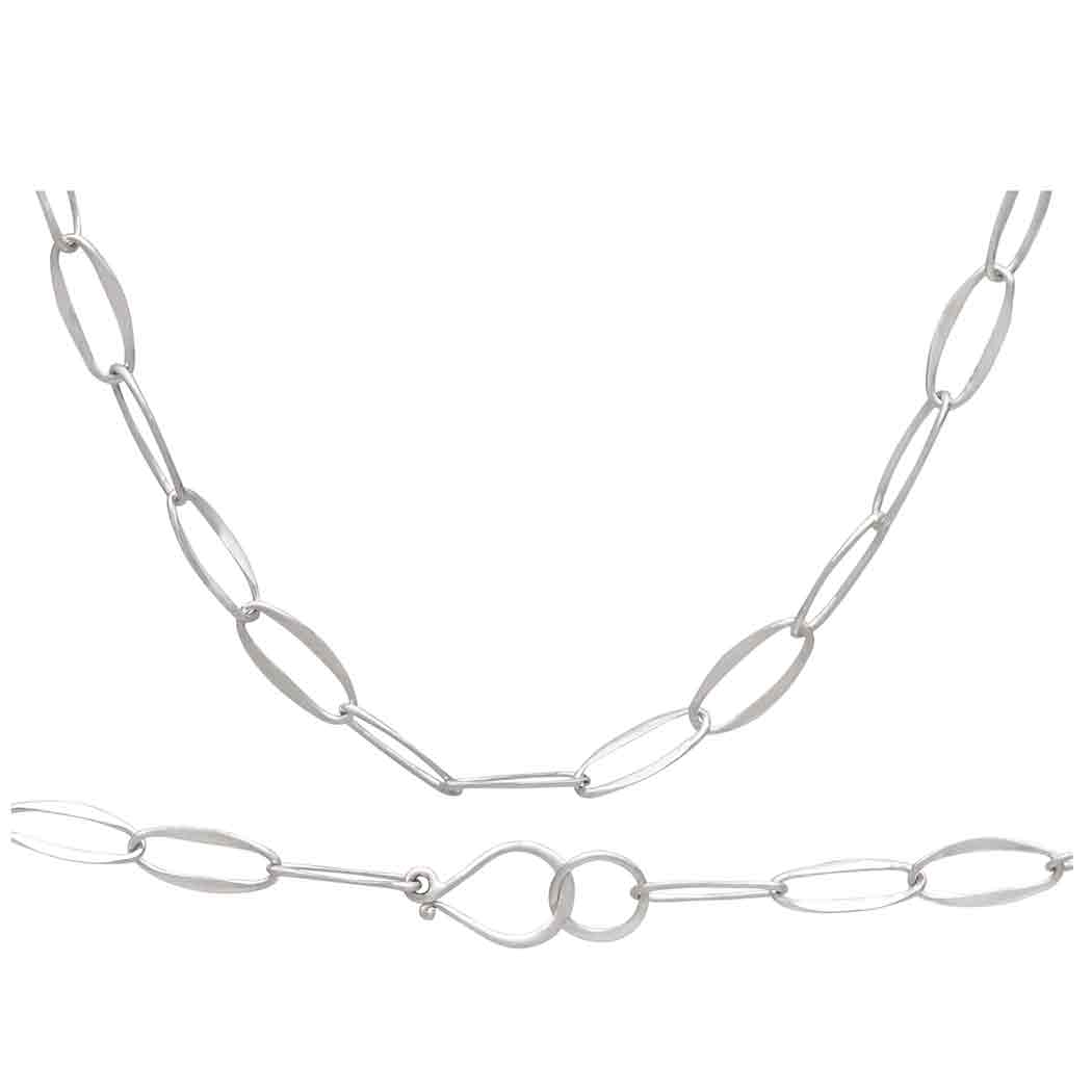Sterling Silver Small Paperclip Chain Necklace 18 Inch