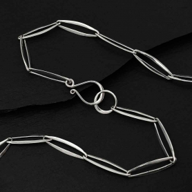Silver Long Paperclip Chain Necklace 18 Inch DISCONTINUED