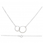 Sterling Silver Necklace with Two Linked Circles 16 Inch