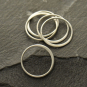 Matte Sterling Silver Half Hammered Circle Link 15mm