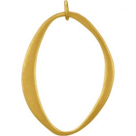 Gold Charm- Large Abstract Charm with 24K Gold Plate 39x27mm