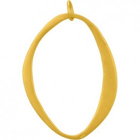 Gold Charm- Large Abstract Charm with 24K Gold Plate 39x27mm