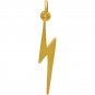 Gold Charm - Lightning Bolt with 24K Gold Plate 25x3mm