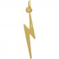 Gold Charm - Lightning Bolt with 24K Gold Plate 25x3mm