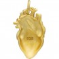 Gold Charm - Anatomical Heart with 24K Gold Plate 21x10mm