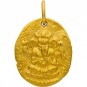 Gold Charm - Ancient Ganesh Coin with 24K Gold Plate 21x13mm