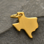 Gold Charm - Texas with 24K Gold Plate 14x10mm