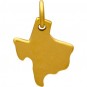 Gold Charm - Texas with 24K Gold Plate 14x10mm