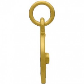 Gold Charm - Compass with Diamond in 24K Gold Plate 16x10mm