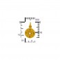 Gold Charm - Compass with Diamond in 24K Gold Plate 16x10mm