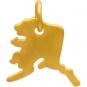 Gold Charms - Alaska State with 24K Gold Plate 14x11mm