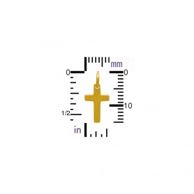 Satin 24K Gold Plated Cross Charm 15x7mm