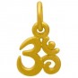 Gold Charm - Tiny Om with 24K Gold Plate 13x7mm