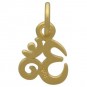 Gold Charm - Tiny Om with 24K Gold Plate 13x7mm