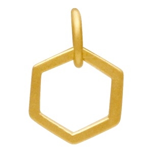 24K Gold Plated Single Honeycomb Charm 12x8mm