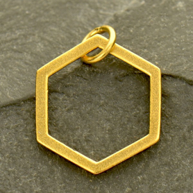 24K Gold Plated Single Honeycomb Charm 19x14mm