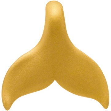 Gold Charms - Whale Tail with 24K Gold Plate 15x15mm