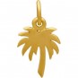 Gold Charm - Flat Palm Tree with 24K Gold Plate 16x9mm