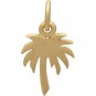 Gold Charm - Flat Palm Tree with 24K Gold Plate 16x9mm