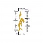 Gold Charm - Flat Mermaid with 24K Gold Plate 29x9mm