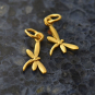 Gold Charm - Tiny Dragonfly with 24K Gold Plate 17x9mm