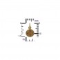 24K Gold Plated Sterling Silver Compass Charm 14x8mm