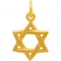 Gold Pendant - Star of David in 24K Gold Plate 18x11mm