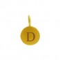 Gold Charms - Letter D with 24K Gold Plate 13x8mm