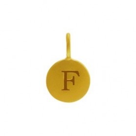Gold Charms - Letter F with 24K Gold Plate 13x8mm