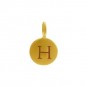 Gold Charms - Letter H with 24K Gold Plate 13x8mm