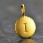 Gold Charms - Letter I with 24K Gold Plate 13x8mm