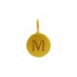 Gold Charms - Letter M with 24K Gold Plate 13x8mm