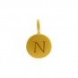 Gold Charms - Letter N with 24K Gold Plate 13x8mm