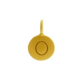 Gold Charms - Letter O with 24K Gold Plate 13x8mm