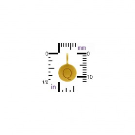 Gold Charms - Letter Q with 24K Gold Plate 13x8mm