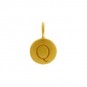 Gold Charms - Letter Q with 24K Gold Plate 13x8mm