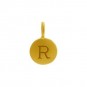 Gold Charms - Letter R with 24K Gold Plate 13x8mm