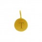 Gold Charms - Letter T with 24K Gold Plate 13x8mm