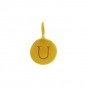 Gold Charms - Letter U with 24K Gold Plate 13x8mm