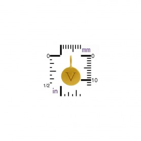 Gold Charms - Letter V with 24K Gold Plate 13x8mm
