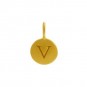 Gold Charms - Letter V with 24K Gold Plate 13x8mm