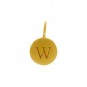 Gold Charms - Letter W with 24K Gold Plate 13x8mm