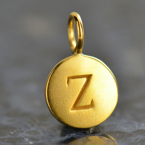 Gold Charms - Letter Z with 24K Gold Plate