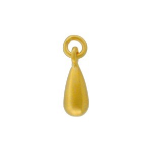 Gold Charm - Med Teardrop Dangle with 24K Gold Plate 14x4mm
