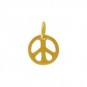 Gold Charms - Small Peace with 24K Gold Plate 12x9mm