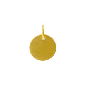 Gold Charms - Round Stamping Blank in 24K Gold Plate 11x9mm
