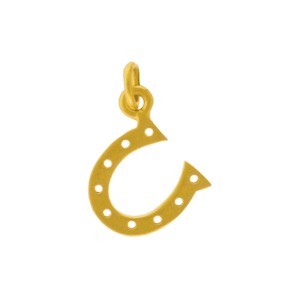 Gold Charms - Small Horseshoe with 24K Gold Plate 16x10mm
