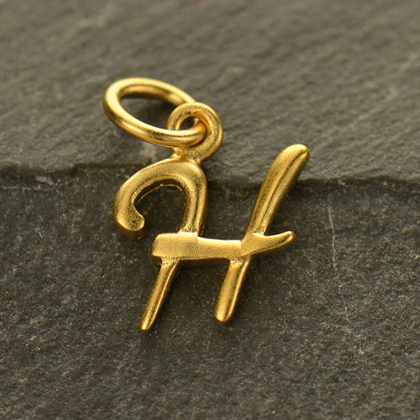 Gold Charms Intial Charm Letter H