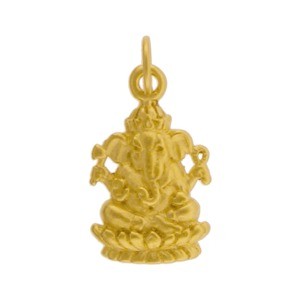 Gold Charms - Ganesh with 24K Gold Plate 20x10mm