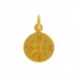 24K Gold Plated Sterling Silver Compass Charm 16x10mm